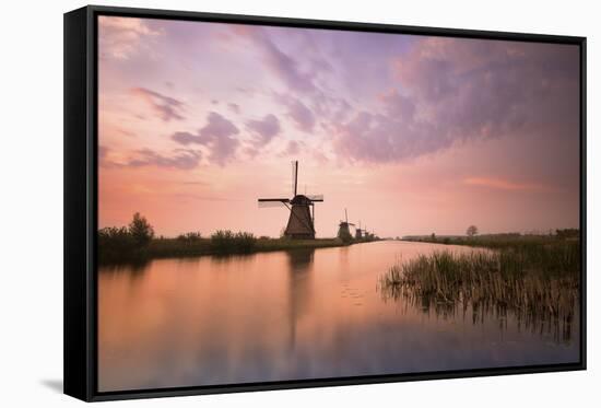 Kinderdijk, Netherlands the Windmills of Kinderdijk Resumed at Sunrise.-ClickAlps-Framed Stretched Canvas