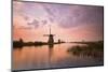 Kinderdijk, Netherlands the Windmills of Kinderdijk Resumed at Sunrise.-ClickAlps-Mounted Photographic Print