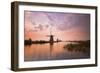 Kinderdijk, Netherlands the Windmills of Kinderdijk Resumed at Sunrise.-ClickAlps-Framed Photographic Print