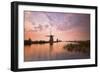 Kinderdijk, Netherlands the Windmills of Kinderdijk Resumed at Sunrise.-ClickAlps-Framed Photographic Print