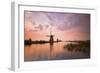 Kinderdijk, Netherlands the Windmills of Kinderdijk Resumed at Sunrise.-ClickAlps-Framed Photographic Print