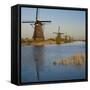 Kinderdijk Windmills, Holland-Anna Miller-Framed Stretched Canvas