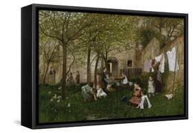 Kindergarten (Playschool), about 1882/83-Johann Sperl-Framed Stretched Canvas