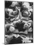 Kindergarten Students at the Yumin Chinese School Laying Head to Head During Nap Time-Howard Sochurek-Mounted Photographic Print