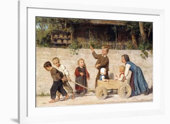 Kindergespann, 1868-Albert Anker-Framed Giclee Print