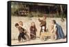 Kindergespann, 1868-Albert Anker-Framed Stretched Canvas