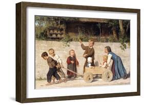 Kindergespann, 1868-Albert Anker-Framed Giclee Print