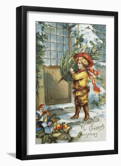 Kindest Greetings for Christmas-null-Framed Giclee Print