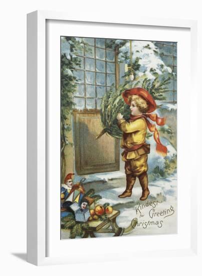 Kindest Greetings for Christmas-null-Framed Giclee Print