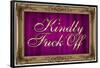 Kindly F*ck Off Purple Faux Frame Art Poster Print-null-Framed Poster