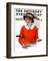 "Kindly Replace Turf," Saturday Evening Post Cover, September 22, 1923-Charles A. MacLellan-Framed Giclee Print