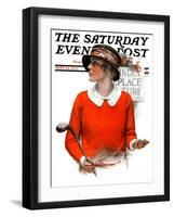 "Kindly Replace Turf," Saturday Evening Post Cover, September 22, 1923-Charles A. MacLellan-Framed Giclee Print