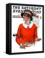 "Kindly Replace Turf," Saturday Evening Post Cover, September 22, 1923-Charles A. MacLellan-Framed Stretched Canvas