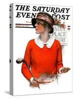 "Kindly Replace Turf," Saturday Evening Post Cover, September 22, 1923-Charles A. MacLellan-Stretched Canvas