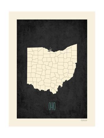 OH Map Ohio Poster Print Wilmington