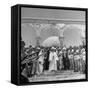 King Abdullah and His Party Standing in Front of the Dome of the Rock, a Sacred Place to Moslems-null-Framed Stretched Canvas
