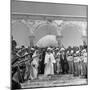 King Abdullah and His Party Standing in Front of the Dome of the Rock, a Sacred Place to Moslems-null-Mounted Photographic Print