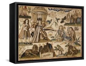 King Ahasuerus and Queen Esther, C.1660 (Silk, Metallic Yarns and Isinglass)-null-Framed Stretched Canvas