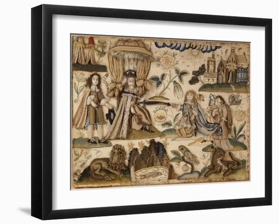 King Ahasuerus and Queen Esther, C.1660 (Silk, Metallic Yarns and Isinglass)-null-Framed Giclee Print