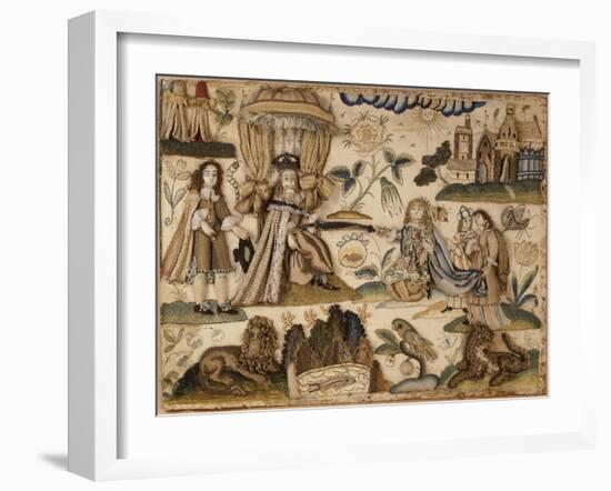 King Ahasuerus and Queen Esther, C.1660 (Silk, Metallic Yarns and Isinglass)-null-Framed Giclee Print