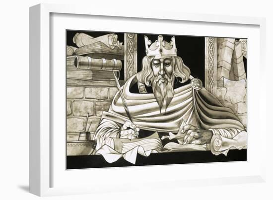 King Alfred Was a Keen Scholar-Richard Hook-Framed Giclee Print