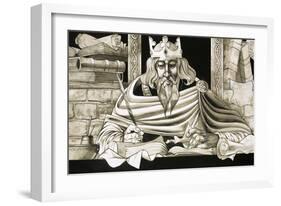 King Alfred Was a Keen Scholar-Richard Hook-Framed Giclee Print