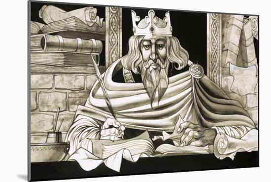 King Alfred Was a Keen Scholar-Richard Hook-Mounted Giclee Print