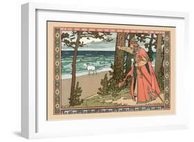 King and Goat-Ivan Bilibin-Framed Art Print