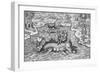 King and His Advisers Riding on the Back of a Sea Monster-null-Framed Giclee Print