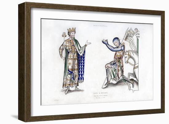 King and Knight, Late 12th Century-Henry Shaw-Framed Giclee Print