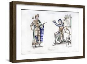 King and Knight, Late 12th Century-Henry Shaw-Framed Giclee Print