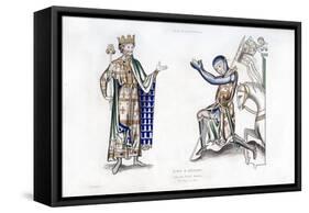 King and Knight, Late 12th Century-Henry Shaw-Framed Stretched Canvas