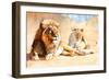 King and Queen, 2020, (pastel and pigment on paper)-Mark Adlington-Framed Giclee Print