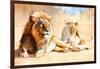 King and Queen, 2020, (pastel and pigment on paper)-Mark Adlington-Framed Giclee Print