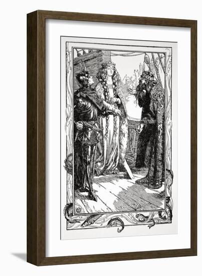 King Anguish gives Isolt to Sir Tristram', 1905-Dora Curtis-Framed Giclee Print