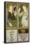 King Arthur and Queen Guinevere, Six Tile Panel Manufactured by Morris, Marshall, Faulkner and Co.-Edward Burne-Jones-Framed Stretched Canvas