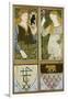 King Arthur and Queen Guinevere, Six Tile Panel Manufactured by Morris, Marshall, Faulkner and Co.-Edward Burne-Jones-Framed Giclee Print