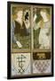 King Arthur and Queen Guinevere, Six Tile Panel Manufactured by Morris, Marshall, Faulkner and Co.-Edward Burne-Jones-Framed Giclee Print