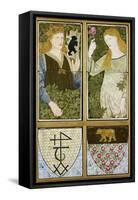 King Arthur and Queen Guinevere, Six Tile Panel Manufactured by Morris, Marshall, Faulkner and Co.-Edward Burne-Jones-Framed Stretched Canvas