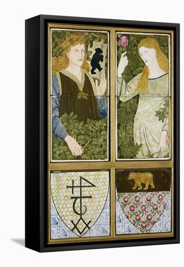 King Arthur and Queen Guinevere, Six Tile Panel Manufactured by Morris, Marshall, Faulkner and Co.-Edward Burne-Jones-Framed Stretched Canvas