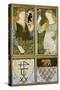 King Arthur and Queen Guinevere, Six Tile Panel Manufactured by Morris, Marshall, Faulkner and Co.-Edward Burne-Jones-Stretched Canvas