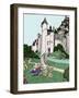 King Arthur (Artus) and the Black Knight Fight in the Courtyard of Camelot. Illustration by Howard-Howard Pyle-Framed Giclee Print