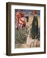 'King Arthur asks the Lady of the Lake for the sword Excalibur', 1911-Walter Crane-Framed Giclee Print