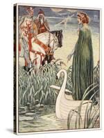 King Arthur asks the Lady of the Lake for the sword Excalibur, from 'Stories of the Knights of the-Walter Crane-Stretched Canvas