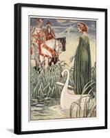 King Arthur asks the Lady of the Lake for the sword Excalibur, from 'Stories of the Knights of the-Walter Crane-Framed Giclee Print