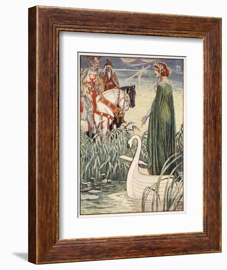 King Arthur asks the Lady of the Lake for the sword Excalibur, from 'Stories of the Knights of the-Walter Crane-Framed Giclee Print