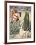 King Arthur asks the Lady of the Lake for the sword Excalibur, from 'Stories of the Knights of the-Walter Crane-Framed Giclee Print