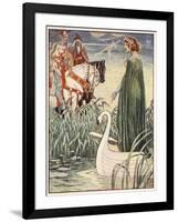 King Arthur asks the Lady of the Lake for the sword Excalibur, from 'Stories of the Knights of the-Walter Crane-Framed Giclee Print