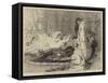 King Arthur Carried to the Land of Enchantment-W. B. Scott-Framed Stretched Canvas
