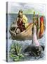 King Arthur Receiving His Magic Sword from the Lady of the Lake-null-Stretched Canvas
